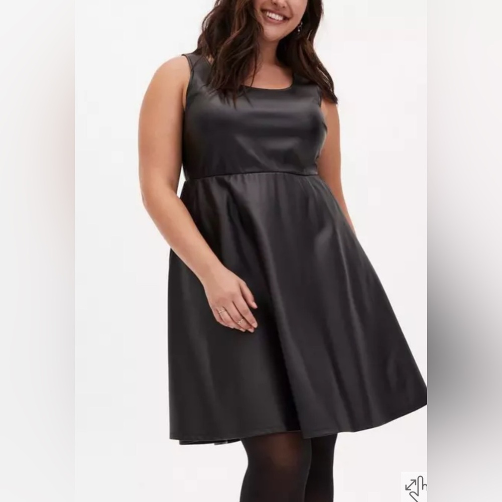 Torrid Black PU leather dress